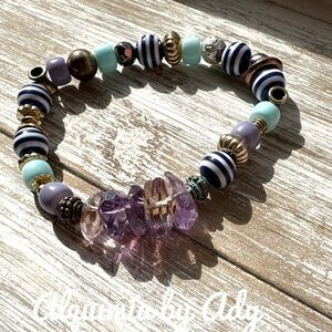 Ametrine  chunky beaded handmade bracelet